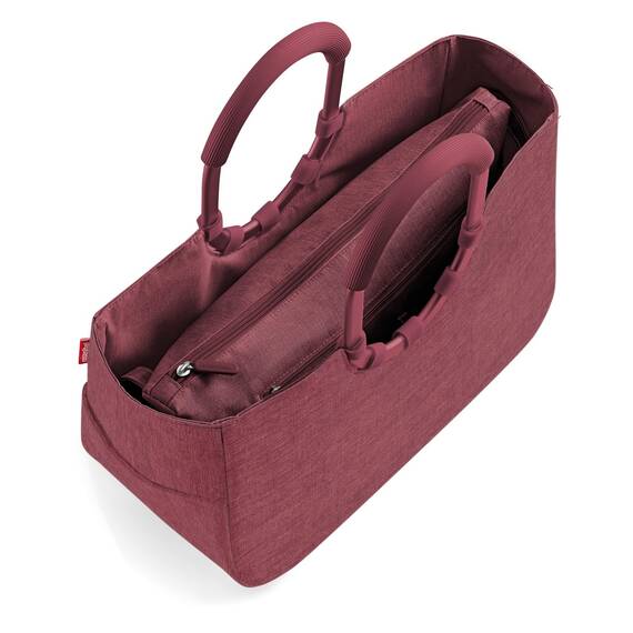 reisenthel loopshopper M twist maroon – Stabile Tasche mit praktischen Fächern aus recycelten PET-Flaschen – Eleganz beim Einkaufen, viel Funktion inklusive!