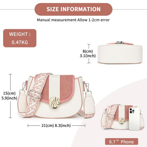 Miss Lulu Umhängetasche Damen Klein, Handytasche zum Umhängen aus PU Leder, Crossbody Bag mit Verstellbarem Gurt, Umhängetaschen Schultertaschen mit 4 Fächern