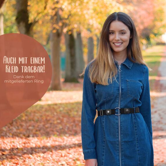 Lavenda® Elastischer Gürtel ohne Schnalle Damen – Schnallenfreier Gürtel Damen oder Herren – Unsichtbarer justierbarer Stretchgürtel