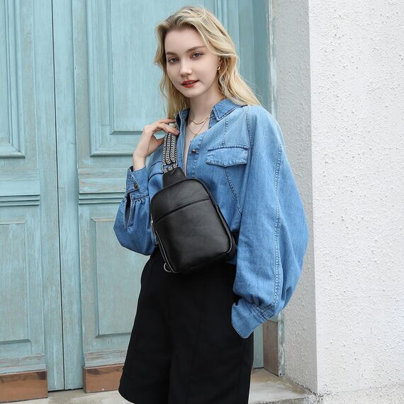 Miss Lulu Umhängetasche Damen Klein, Handytasche zum Umhängen aus PU Leder, Crossbody Bag mit Verstellbarem Gurt, Umhängetaschen Schultertaschen mit 4 Fächern
