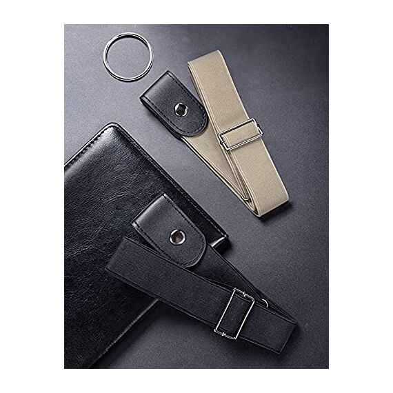 4 Stücke Gürtel Elastischer Ohne Schnalle | Unsichtbare für Damen / Herren - Schnallenfreier Stretch Elastischer für Jeans Hosen Kleid Justierbarer Unisex Keine Schnalle Buckless