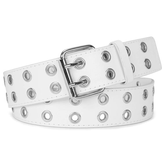 JasGood Punk Gürtel Nietengürtel Damen und Herren Doppelloch Gürtel mit Punk Style CosplayGürtel Hip Hop RockGürtel für Oder Gothic-Outfits