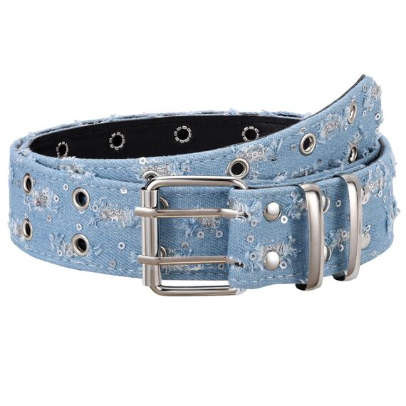 JasGood Punk Gürtel Nietengürtel Damen und Herren Doppelloch Gürtel mit Punk Style CosplayGürtel Hip Hop RockGürtel für Oder Gothic-Outfits