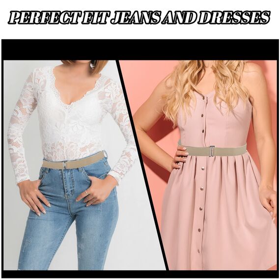 BLMHTWO 2 Stück GüRtel Ohne Schnalle, Elastischer Gürtel Damen Unsichtbar Elastischer Gürtel Unsichtbarer Gürtel Damen Verstellbare Elastische GüRtel für Jeans Kleider Abendkleider