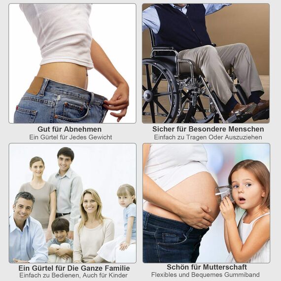 JasGood 2 Pack Schnallenfrei Elastischer Gürtel für Damen oder Herren, Ohne Schnalle Keine Ausbuchtung Unsichtbare Gürtel, Schwarz/Weiß, 64cm(Für Hosengrößen 80cm-120cm)