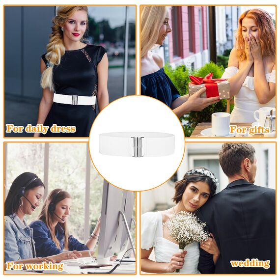 Andibro Breiter elastischer Gürtel für Damen,Stretch Taillengürtel Damenkleid Schnallengürtel Vintage Cinch verstellbarer Bund