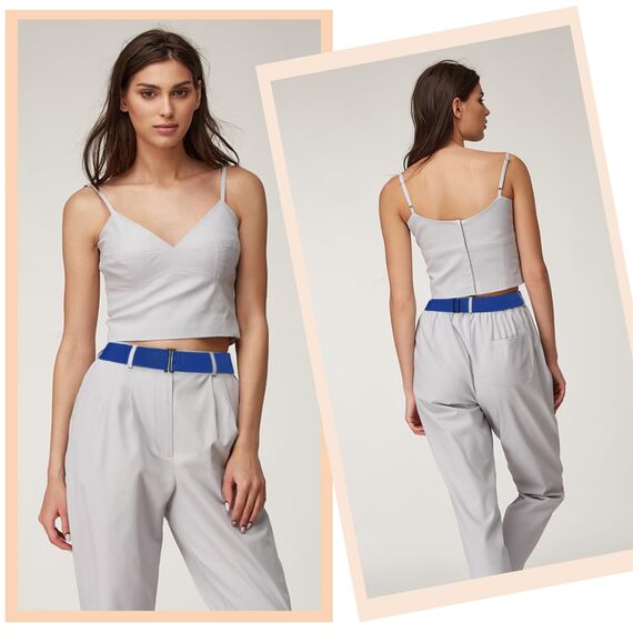 Cobee Unsichtbarer Damengürtel, verstellbarer elastischer Gürtel mit flacher Schnalle, kein sichtbarer Taillengürtel für Jeans, Hosen, Kleider (Blau)