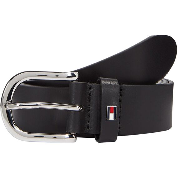 Tommy Hilfiger Damen Gürtel New Danny Belt Ledergürtel, Schwarz (Masters Black), 75 cm