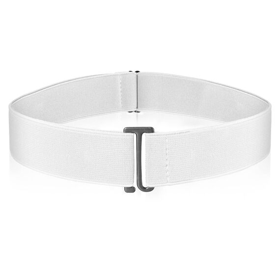 Cobee Unsichtbarer Damengürtel, verstellbarer elastischer Gürtel mit flacher Schnalle, kein sichtbarer Taillengürtel für Jeans, Hosen, Kleider (Weiss)