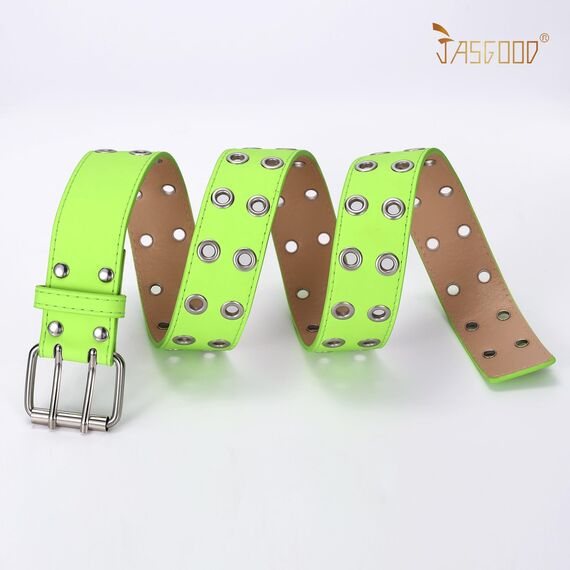 JasGood Punk Gürtel Nietengürtel Damen und Herren Doppelloch Gürtel mit Punk Style CosplayGürtel Hip Hop RockGürtel für Oder Gothic-Outfits