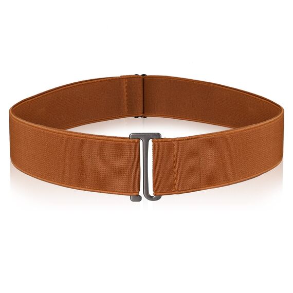 Cobee Unsichtbarer Damengürtel, verstellbarer elastischer Gürtel mit flacher Schnalle, kein sichtbarer Taillengürtel für Jeans, Hosen, Kleider (Braun)