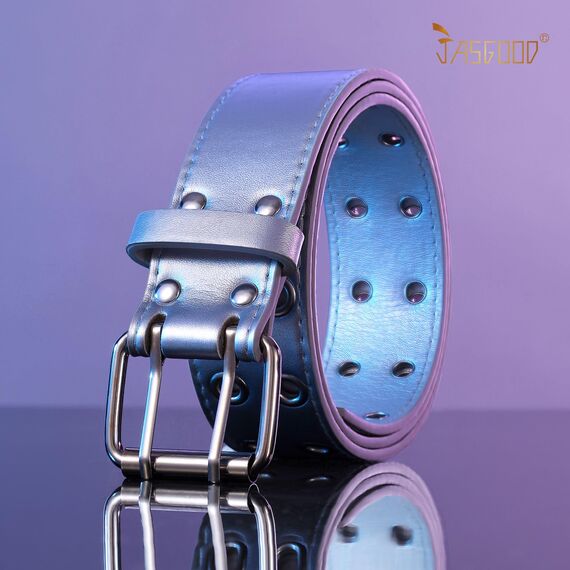 JasGood Punk Gürtel Nietengürtel Damen und Herren Doppelloch Gürtel mit Punk Style CosplayGürtel Hip Hop RockGürtel für Oder Gothic-Outfits