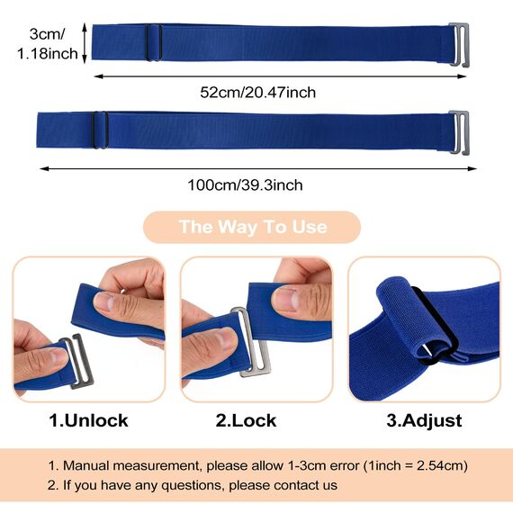 Cobee Unsichtbarer Damengürtel, verstellbarer elastischer Gürtel mit flacher Schnalle, kein sichtbarer Taillengürtel für Jeans, Hosen, Kleider (Blau)