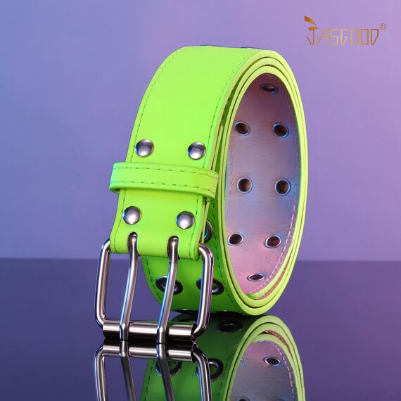 JasGood Punk Gürtel Nietengürtel Damen und Herren Doppelloch Gürtel mit Punk Style CosplayGürtel Hip Hop RockGürtel für Oder Gothic-Outfits