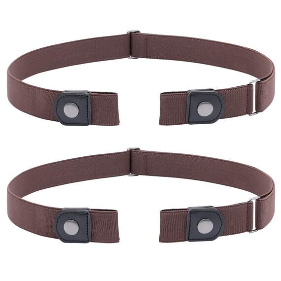 JasGood 2 Stück Gürtel Ohne Schnalle,Elastischer Unsichtbarer Gürtel, Dehnbarer Stretchgürtel für Damen und Herren,Justierbar Schnallenfreier Gurtel Für Jeans Hosen