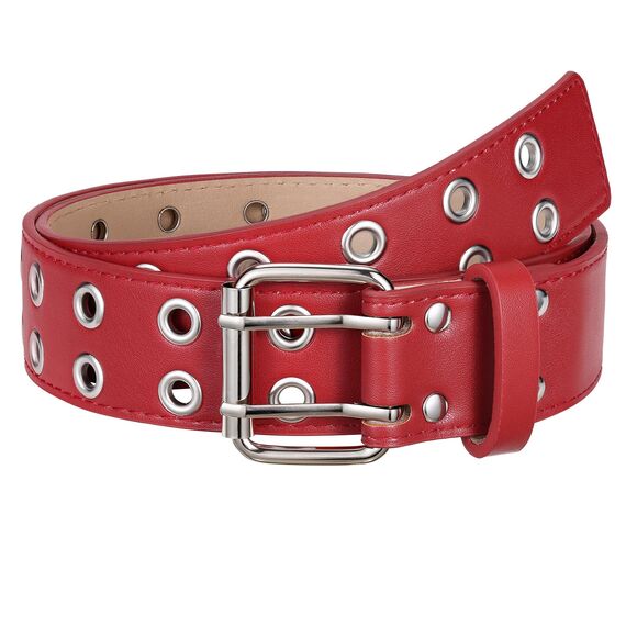 JasGood Punk Gürtel Nietengürtel Damen und Herren Doppelloch Gürtel mit Punk Style CosplayGürtel Hip Hop RockGürtel für Oder Gothic-Outfits