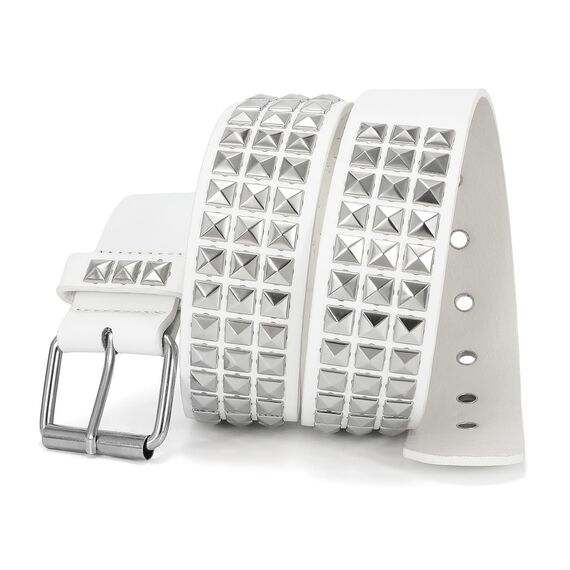 WHIPPY Nietengürtel Leder Metall Punk Rock Nietengürtel für Damen/Herren Punk-Ledergürtel Gotischer Gürtel Zubehör für Jeanshosen