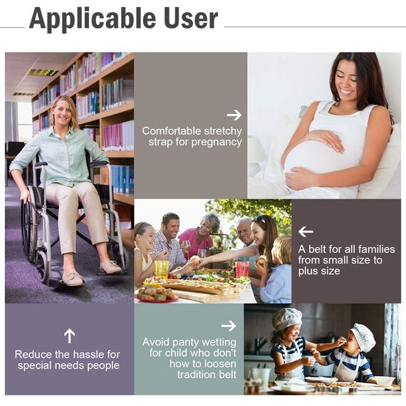 JasGood 2 Stück Gürtel Ohne Schnalle,Elastischer Unsichtbarer Gürtel, Dehnbarer Stretchgürtel für Damen und Herren,Justierbar Schnallenfreier Gurtel Für Jeans Hosen