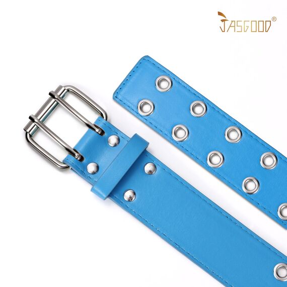 JasGood Punk Gürtel Nietengürtel Damen und Herren Doppelloch Gürtel mit Punk Style CosplayGürtel Hip Hop RockGürtel für Oder Gothic-Outfits