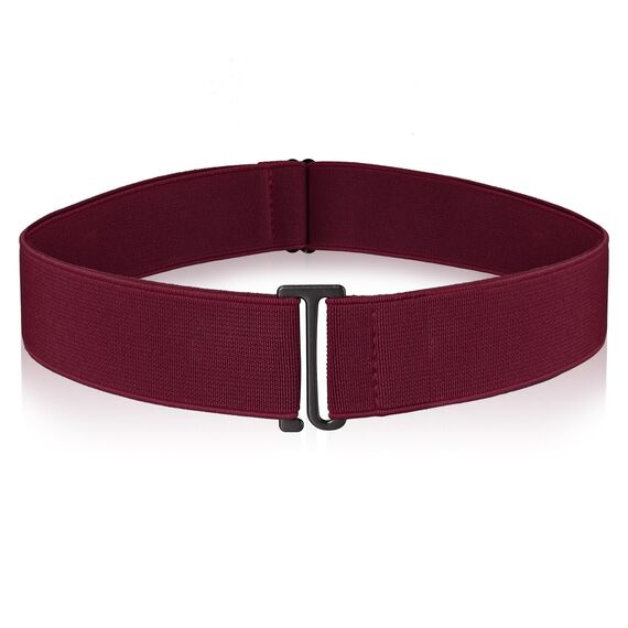 Cobee Unsichtbarer Damengürtel, verstellbarer elastischer Gürtel mit flacher Schnalle, kein sichtbarer Taillengürtel für Jeans, Hosen, Kleider (Weinrot)