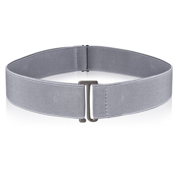 Cobee Unsichtbarer Damengürtel, verstellbarer elastischer Gürtel mit flacher Schnalle, kein sichtbarer Taillengürtel für Jeans, Hosen, Kleider (Grau)