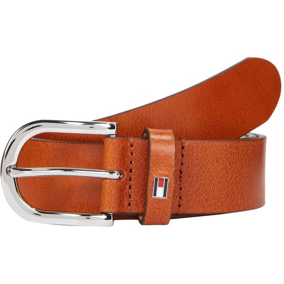 Tommy Hilfiger Damen Gürtel New Danny Belt Ledergürtel, Braun (Cognac), 80 cm