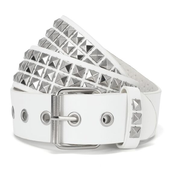 WHIPPY Nietengürtel Leder Metall Punk Rock Nietengürtel für Damen/Herren Punk-Ledergürtel Gotischer Gürtel Zubehör für Jeanshosen