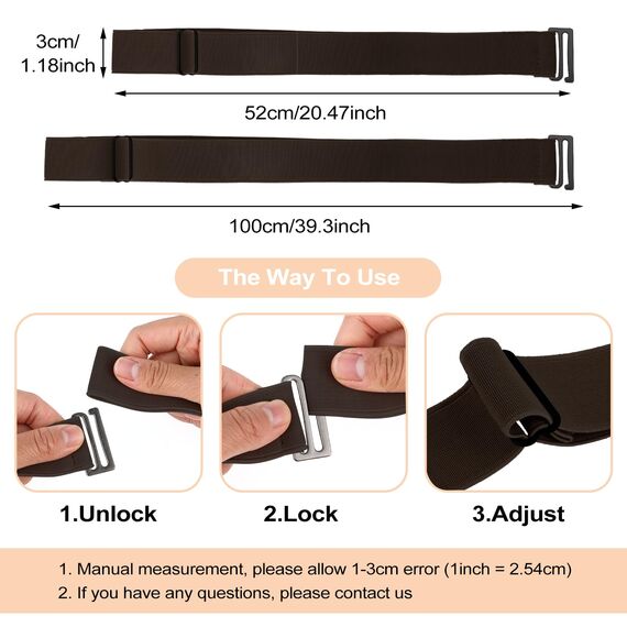 Cobee Unsichtbarer Damengürtel, verstellbarer elastischer Gürtel mit flacher Schnalle, kein sichtbarer Taillengürtel für Jeans, Hosen, Kleider (Kaffee)