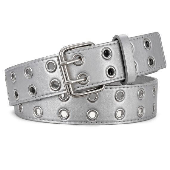 JasGood Punk Gürtel Nietengürtel Damen und Herren Doppelloch Gürtel mit Punk Style CosplayGürtel Hip Hop RockGürtel für Oder Gothic-Outfits