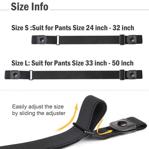 JasGood 2 Stück Gürtel Ohne Schnalle,Elastischer Unsichtbarer Gürtel, Dehnbarer Stretchgürtel für Damen und Herren,Justierbar Schnallenfreier Gurtel Für Jeans Hosen