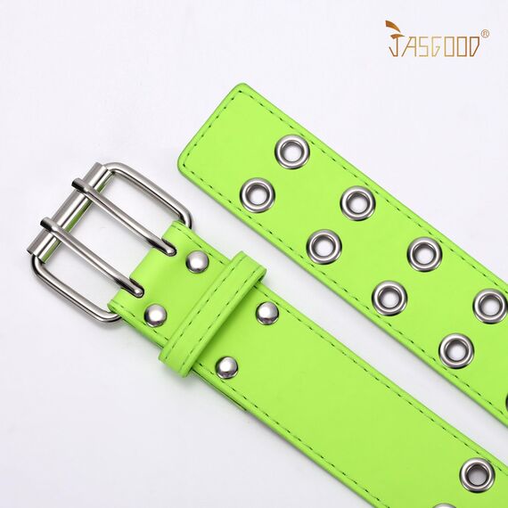 JasGood Punk Gürtel Nietengürtel Damen und Herren Doppelloch Gürtel mit Punk Style CosplayGürtel Hip Hop RockGürtel für Oder Gothic-Outfits