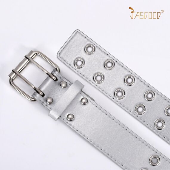 JasGood Punk Gürtel Nietengürtel Damen und Herren Doppelloch Gürtel mit Punk Style CosplayGürtel Hip Hop RockGürtel für Oder Gothic-Outfits