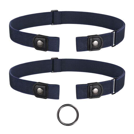 JasGood 2 Stück Gürtel Ohne Schnalle,Elastischer Unsichtbarer Gürtel, Dehnbarer Stretchgürtel für Damen und Herren,Justierbar Schnallenfreier Gurtel Für Jeans Hosen