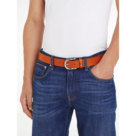 Tommy Hilfiger Damen Gürtel New Danny Belt Ledergürtel, Braun (Cognac), 75 cm