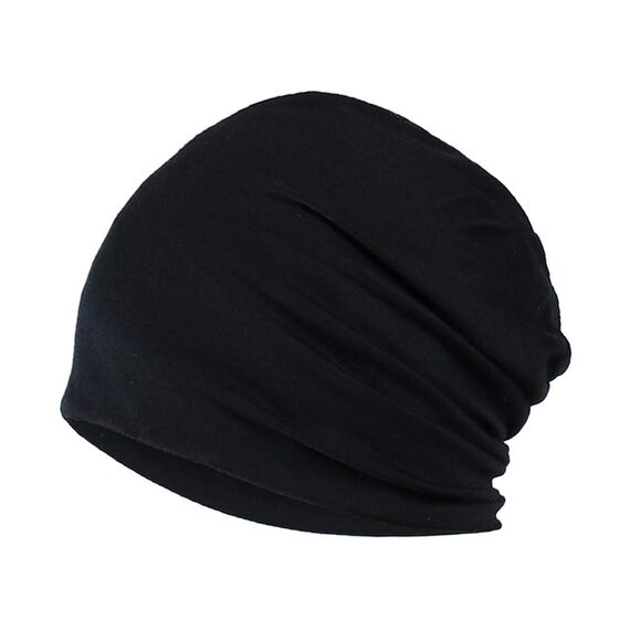 YOFASEN Slouchy Beanie Mütze - Chemo Cancer Kopfbedeckung aus Baumwolle Schlafmütze Turban Kopfbedeckung Strecken Muslimisches Kopftuch für Frauen Männer, Schwarz, One size