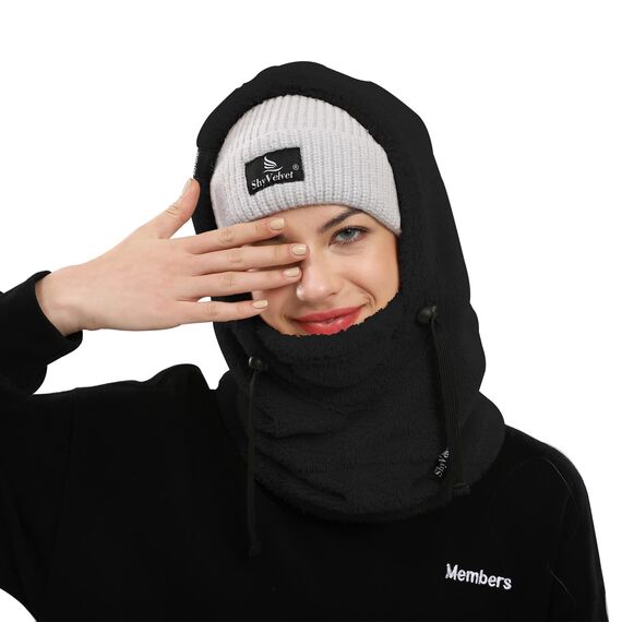 Shy Velvet Plüsch Sturmhaube Mütze Winter Thermo Skimaske Wolle Balaclava für Radfahren, Snowboarden, Skifahren, Motorradfahren Winddicht Gesichtshaube für Herren/Damen