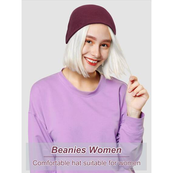 Senker Fashion Slouchy Beanie-Mütze für Damen und Herren, Chemo-Kopfbedeckung, Baumwolle, weich, leicht, Chemo-Totenkopfkappe, elastisch, Schwarz Rot, Large