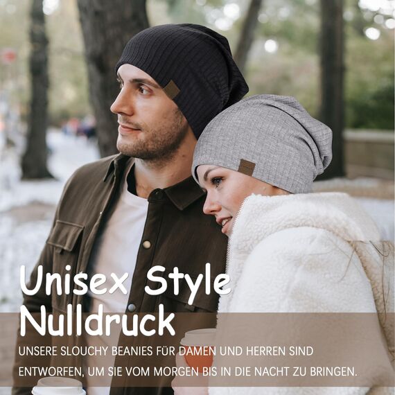 HAMUNI Slouchy Beanie Hip-Hop Weiche Leichte Laufende Beanie Mütze Atmungsaktivität Erwachsene Zwerg Hüte Chemo Cap Schädel Cap für Herren Damen