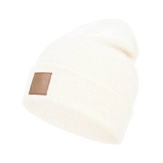 Occulto Leatherpatch Winter Mütze Beanie White