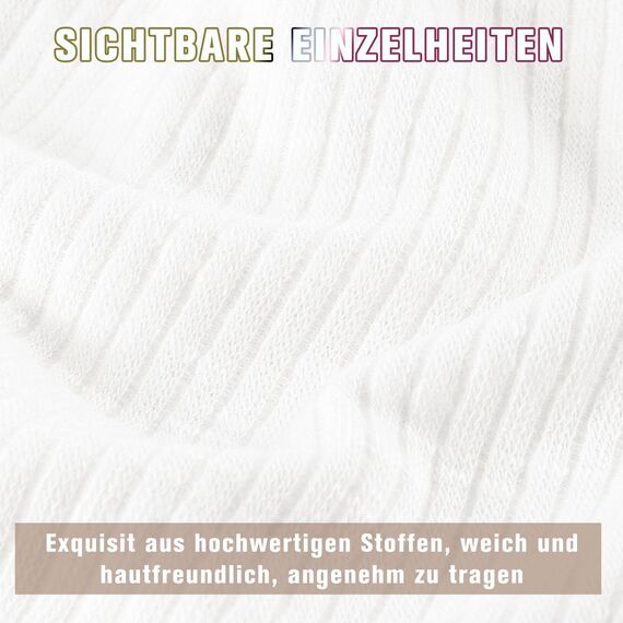 HAMUNI Mütze Damen Slouch Beanie Mütze Herren Elastisch Weich Bequem Jersey Mützen Klassische Mode Longbeanie perfekt für Frühling Herbst und Winter (Schnee Weiß)