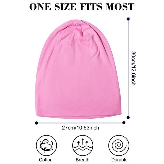 Senker Fashion Slouchy Beanie-Mütze, Baumwolle, Chemo-Kopfbedeckung, für Damen und Herren, 2 Stück, Dunkelgrau/Violett, Large