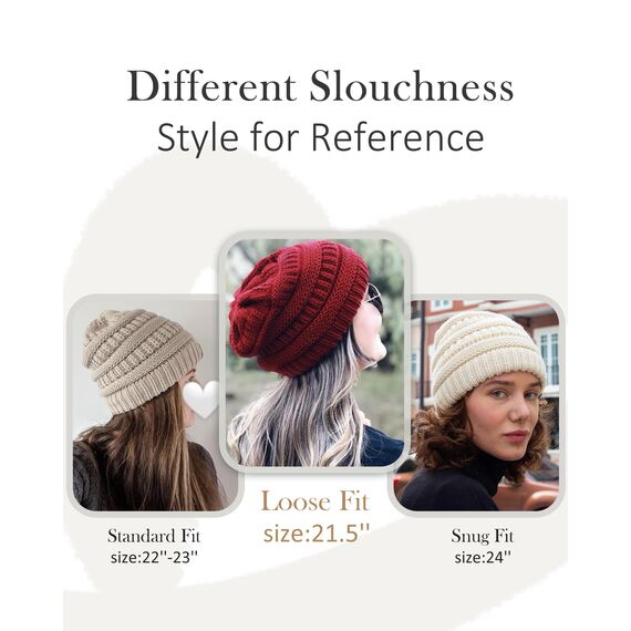 FURTALK Damen Beanie Mütze Warme Wintermütze mit Weichem Innenfutter Gefütterte Strickmütze