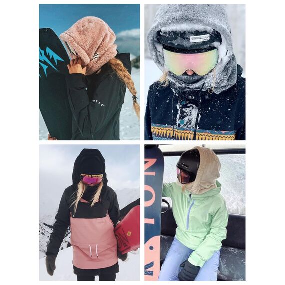 Fuakesor Plüsch Sturmhaube Mütze Winter Thermo Skimaske Fleece Windbeständig Gesichtshaube Mütze Schal Balaclava für Herren Damen (Schwarz)