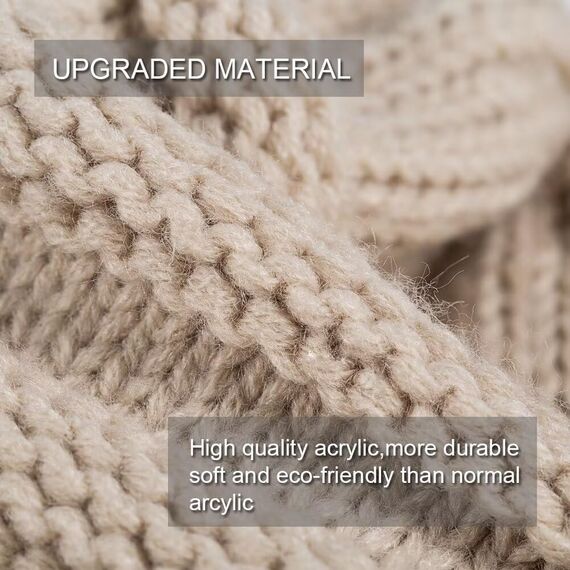 Hatromm Slouchy Mütze Damen Winter 3 Stück, Beanie Mütze Herren Übergroß Warmer Strick, Mütze Dick für Kaltes Wetter(Schwarz+Haferflocken+Dunkelgrau)