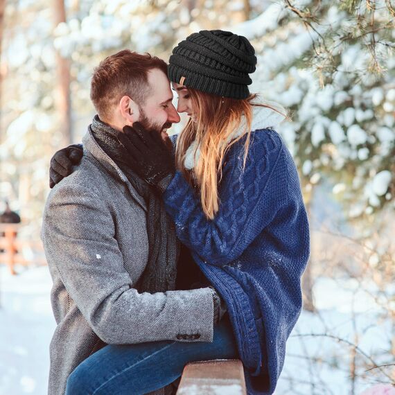 FURTALK Damen Beanie Mütze Warme Wintermütze mit Weichem Innenfutter Gefütterte Strickmütze,Schwarz,Einheitsgröße