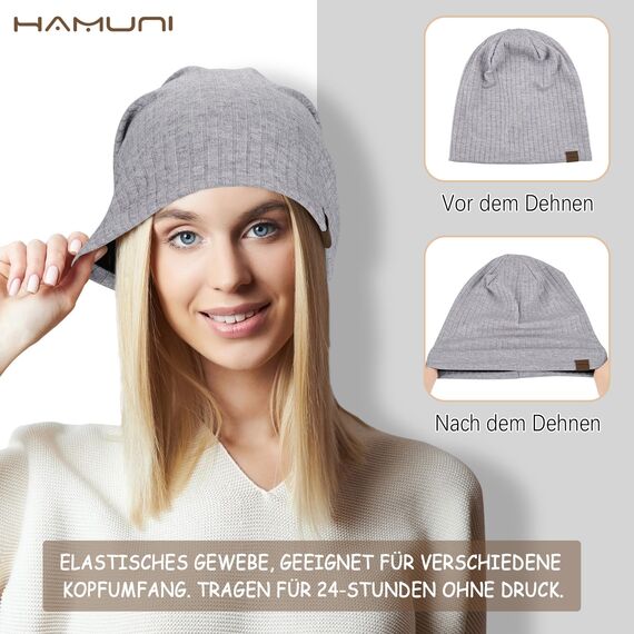 HAMUNI Slouchy Beanie Hip-Hop Weiche Leichte Laufende Beanie Mütze Atmungsaktivität Erwachsene Zwerg Hüte Chemo Cap Schädel Cap für Herren Damen