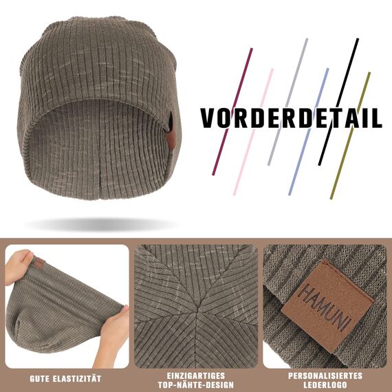 HAMUNI Mütze Damen Slouch Beanie Mütze Herren Elastisch Weich Bequem Jersey Mütze Klassische Mode Longbeanie perfekt für Frühling Herbst und Winter (Grün)