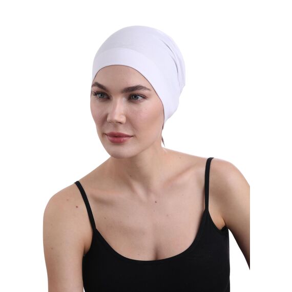 Deresina Bambus Chemo-Kopfbedeckung für Frauen & Männer – Ultra-weiche, atmungsaktive Schlafmütze bei Alopezie & Haarausfall, leichte Beanie für Tag & Nacht (Weiß)