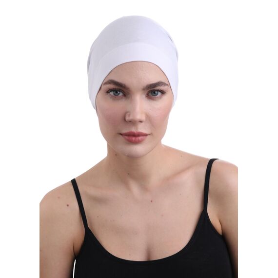 Deresina Bambus Chemo-Kopfbedeckung für Frauen & Männer – Ultra-weiche, atmungsaktive Schlafmütze bei Alopezie & Haarausfall, leichte Beanie für Tag & Nacht (Weiß)