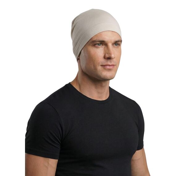 Deresina Bambus Chemo-Kopfbedeckung für Frauen & Männer – Ultra-weiche, atmungsaktive Schlafmütze bei Alopezie & Haarausfall, leichte Beanie für Tag & Nacht (Umbra Taupe - Einheitsgröße)